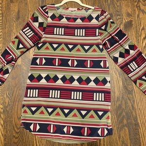 Long Sleeve Printed Dress